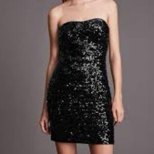 All Saints Shimmering Black Sequin Mini Dress elegant Size Medium/8 USA